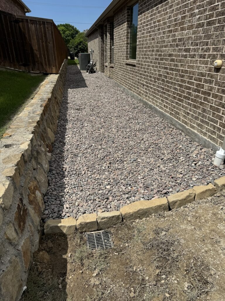 River Rock Erosion Control Dallas Drainage Pros