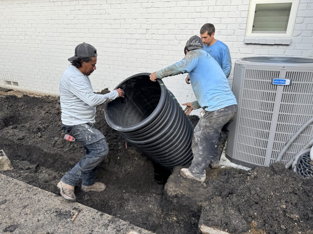 Landscape Drainage and French Drain Service in Prosper