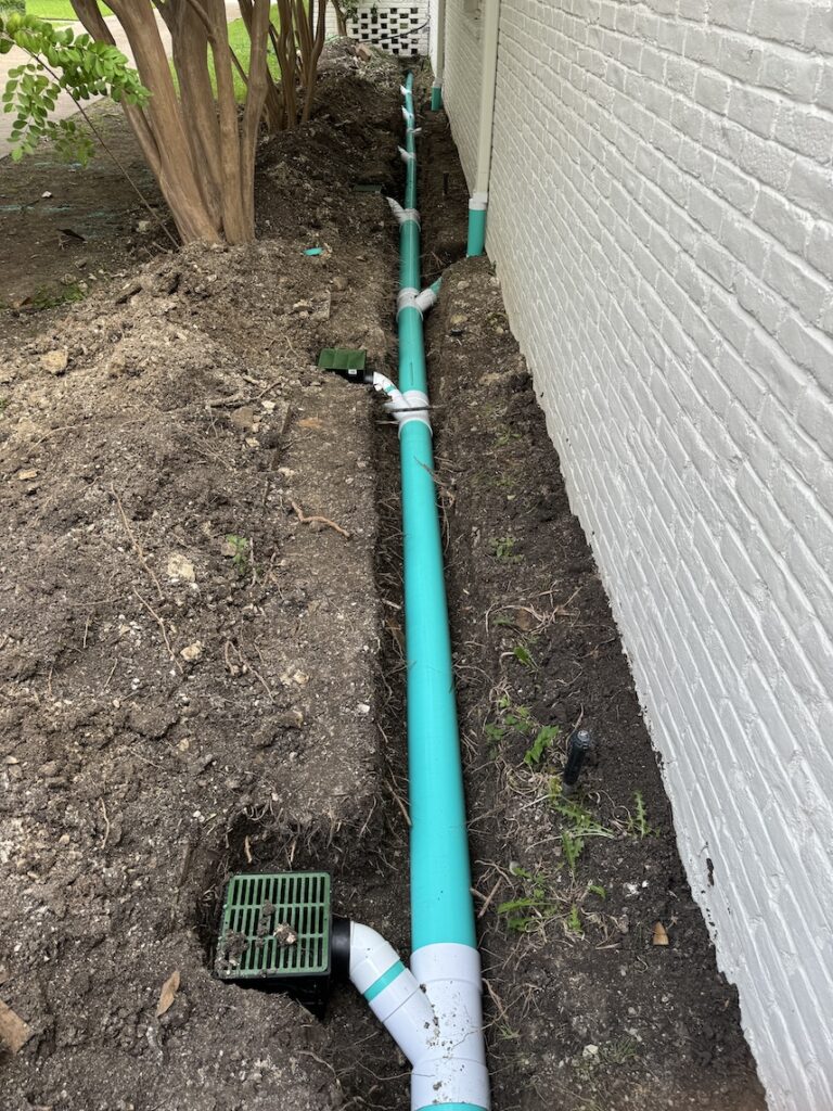 Landscape Drainage and French Drain Service in The Colony