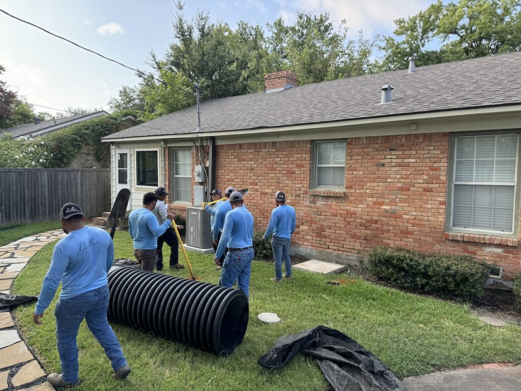 Landscape Drainage and French Drain Service in McKinney