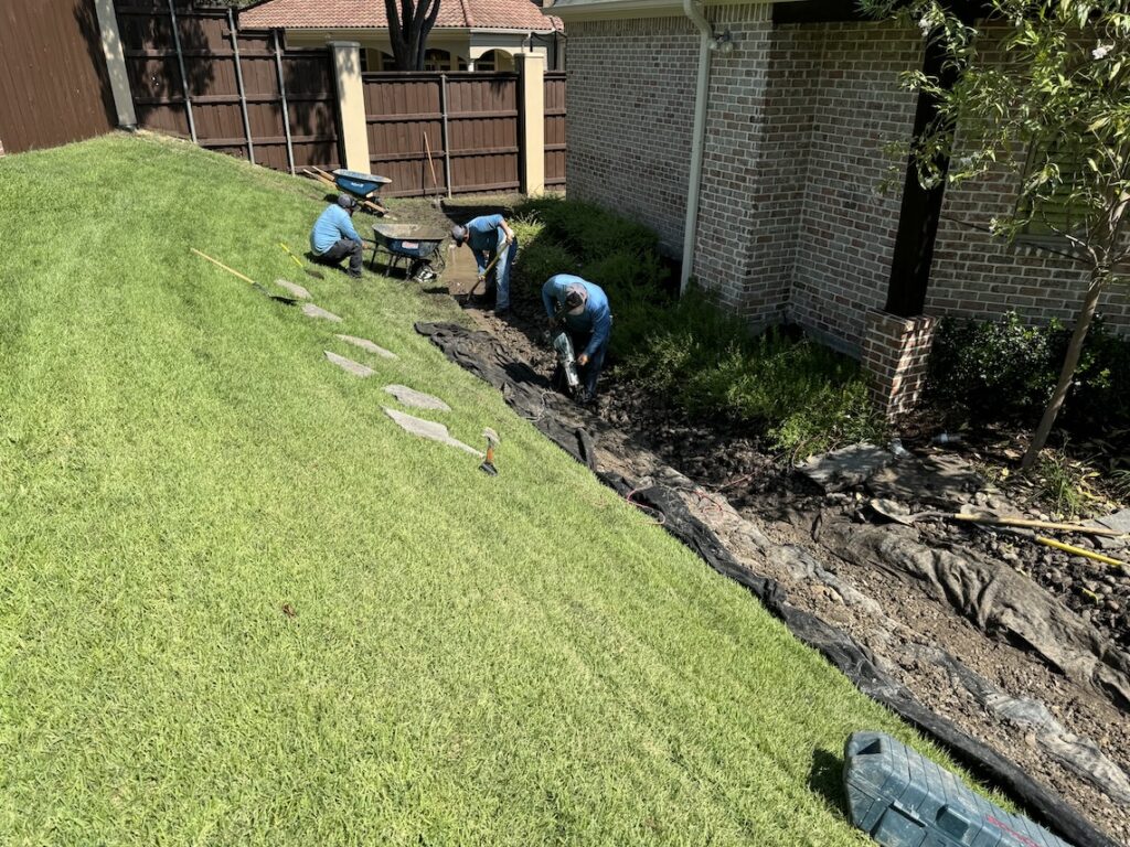 Landscape Drainage and French Drain Service in McKinney