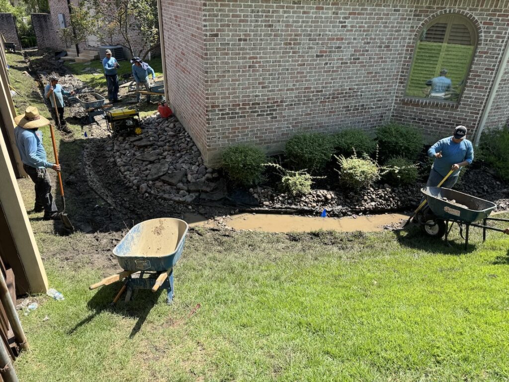 Landscape Drainage and French Drain Service in McKinney