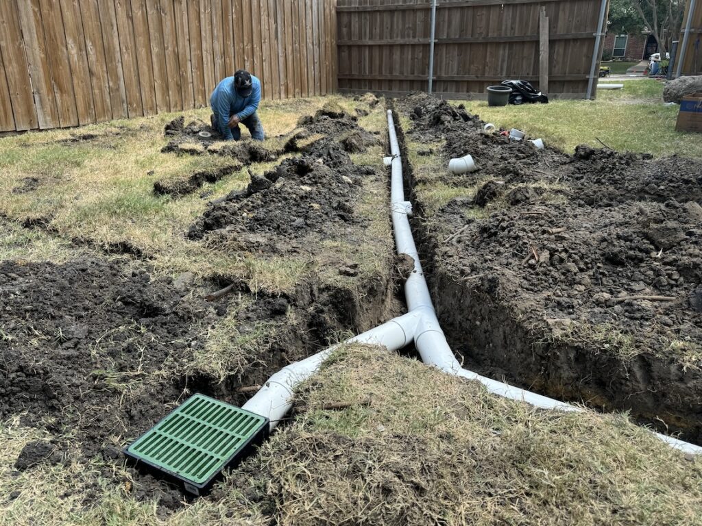 Landscape Drainage and French Drain Service in McKinney