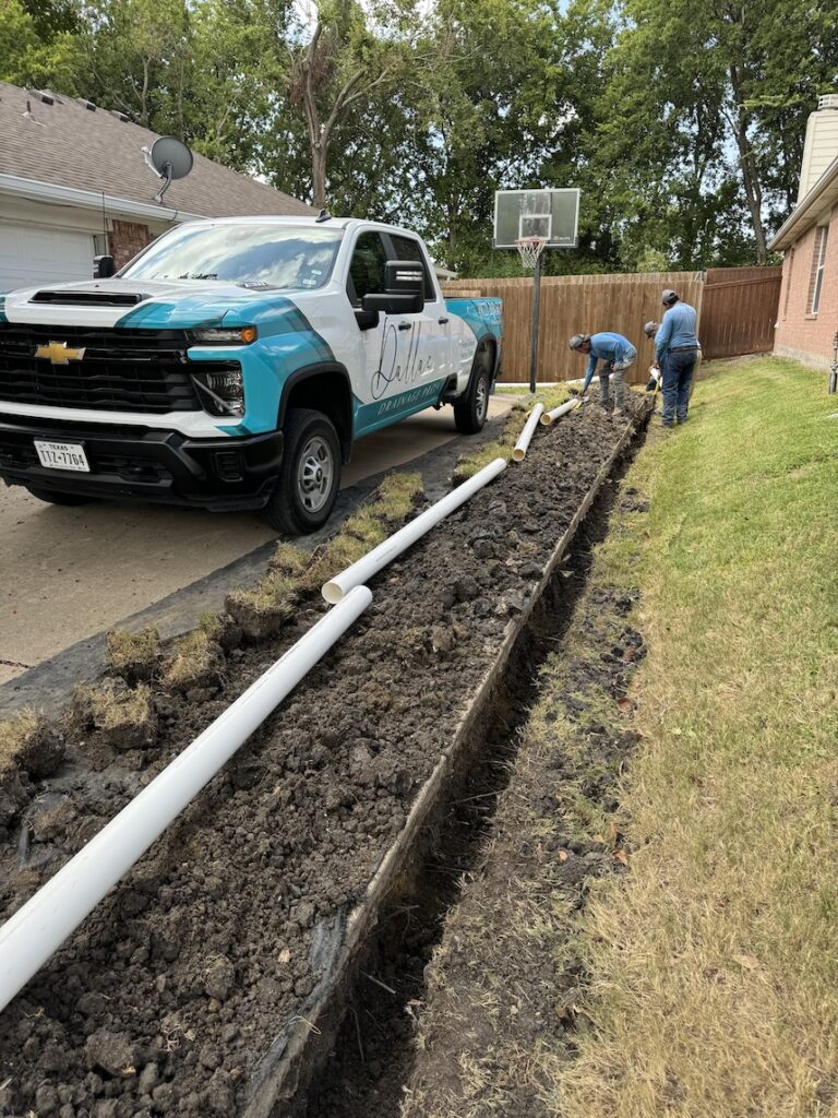 Landscape Drainage and French Drain Service in McKinney