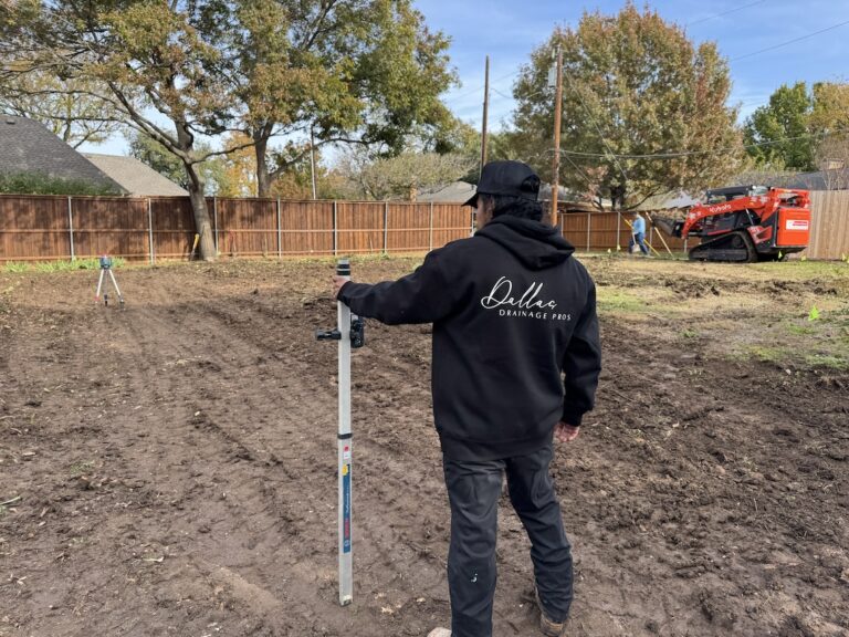 Grading and Drainage in Dallas Using a Laser Level