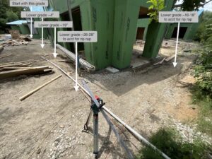 Grade work design detail - regrading for natural positive slope