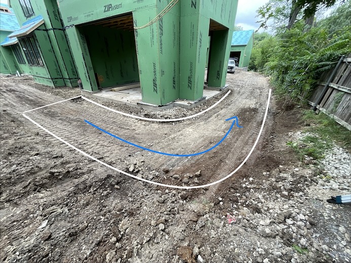 Grade work design detail - regrading for natural positive slope